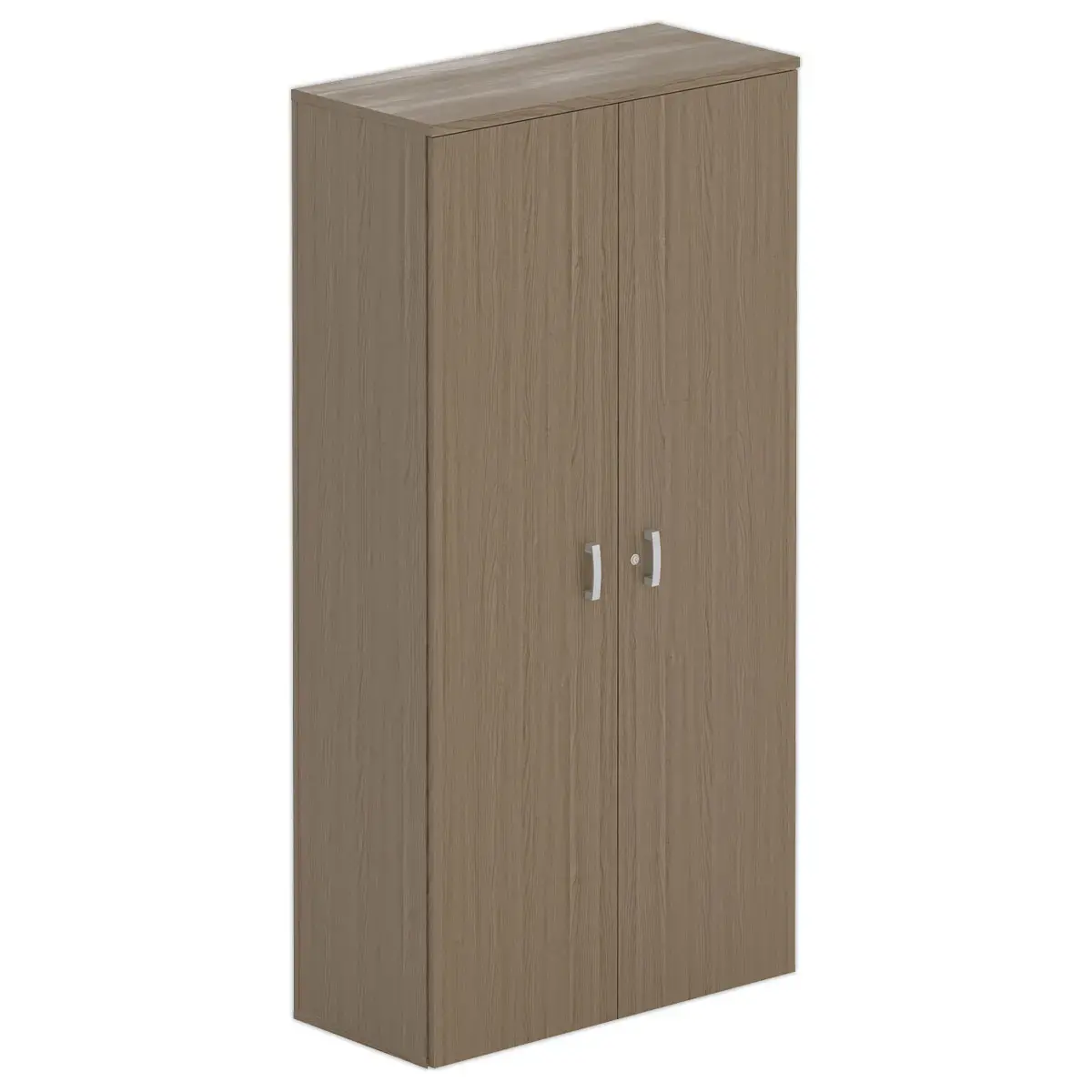 Armoire haute m&eacute;lamine 2 portes 197x100x42cm noyer 