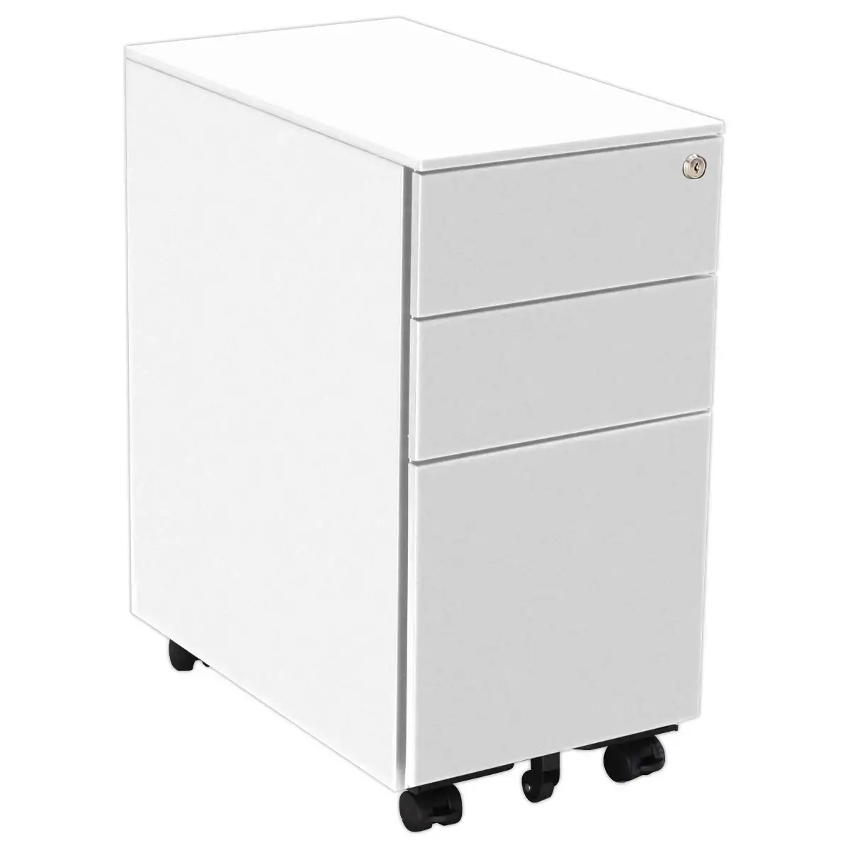 Caisson mobile métallique SLIM L30 cm 2+1 tiroirs blanc