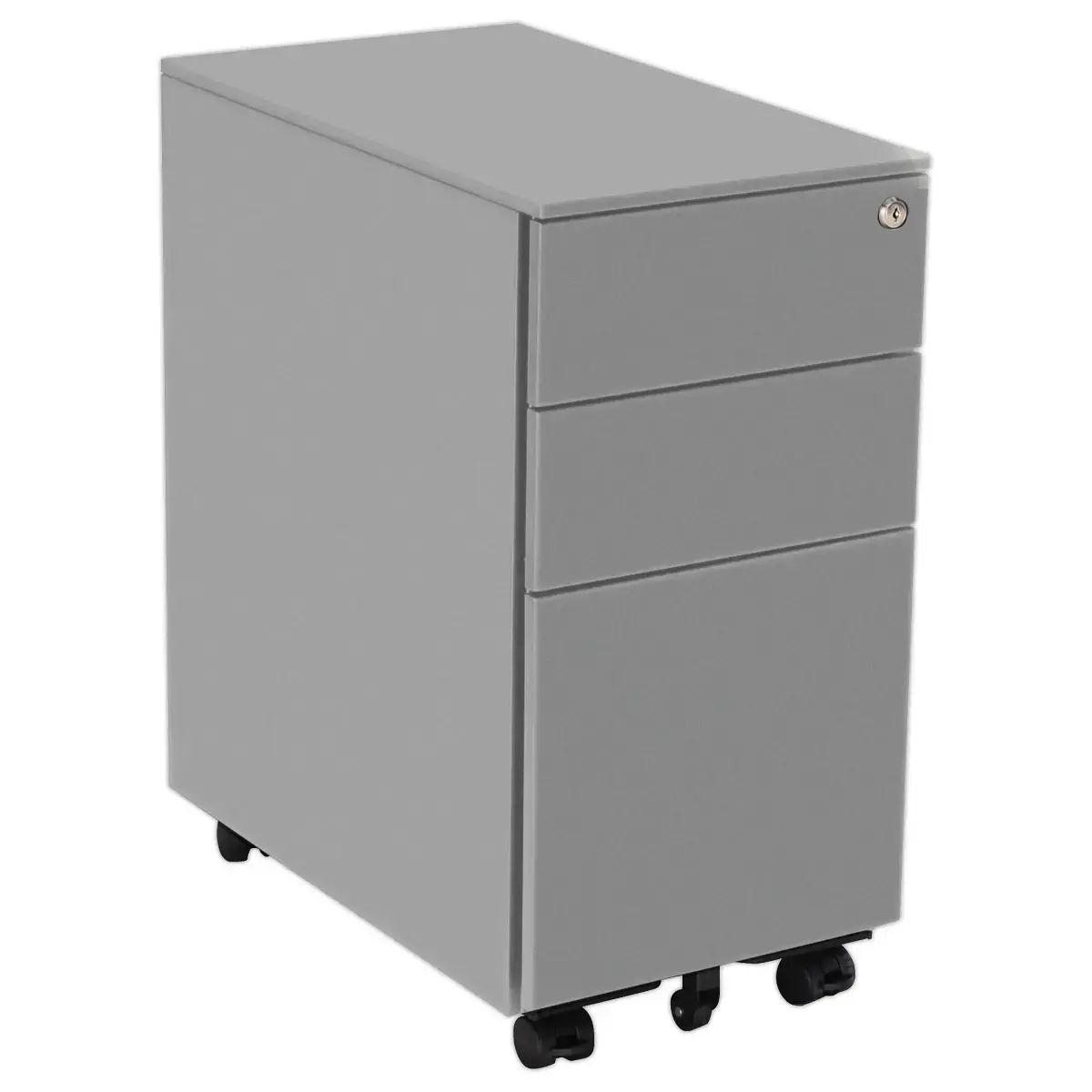 Caisson mobile métallique SLIM L30 cm 2+1 tiroirs alu