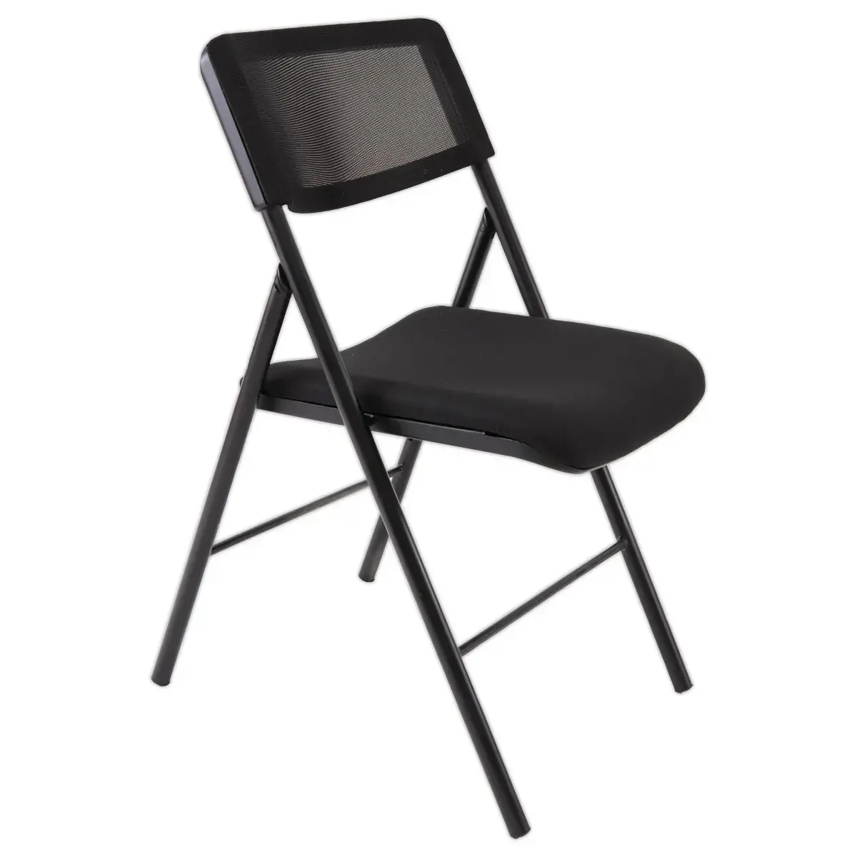 Chaise pliante résille piètement en acier époxy noir