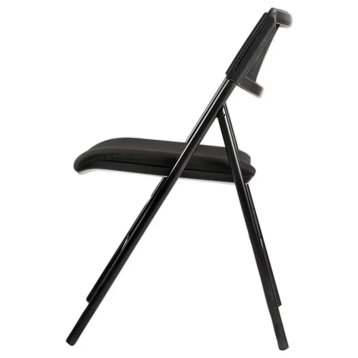 Chaise pliante résille piètement en acier époxy noir