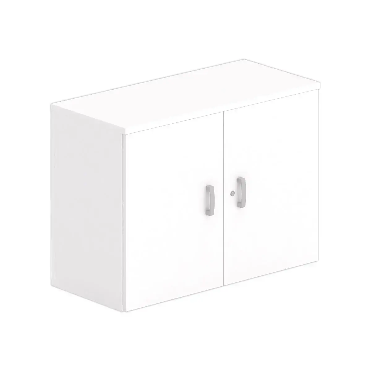 Armoire basse m&eacute;lamine 2 portes 73x100x42cm blanc 