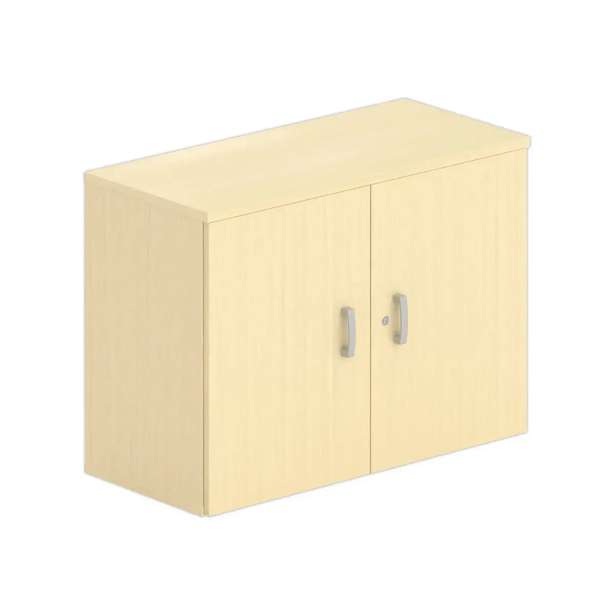 Armoire basse m&eacute;lamine 2 portes 73x100x42cm h&ecirc;tre 