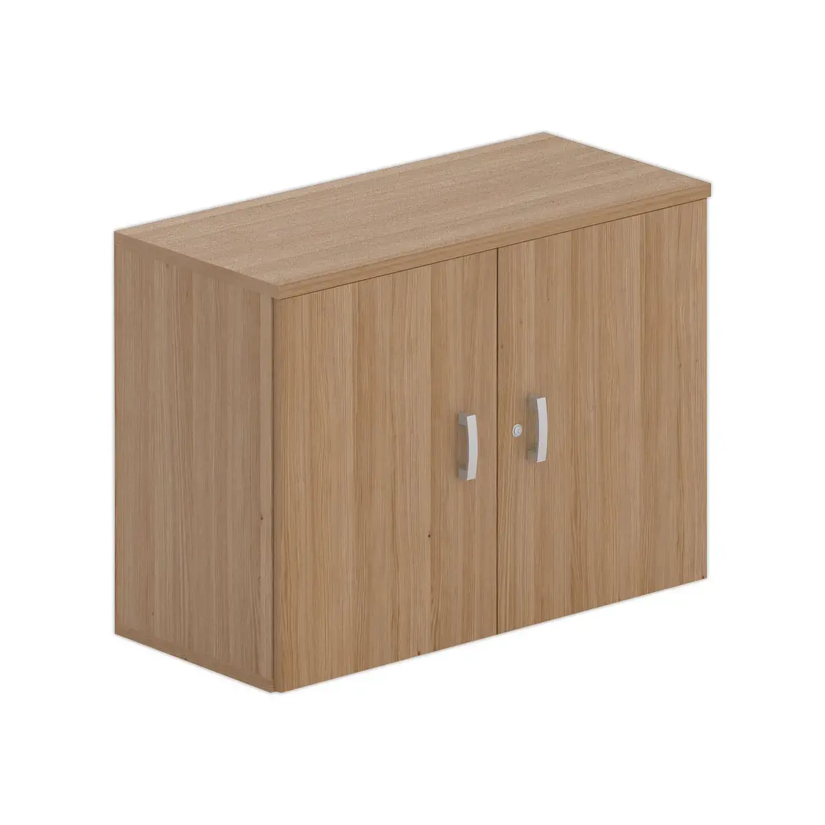 Armoire basse mélamine 2 portes 73x100x42cm noyer