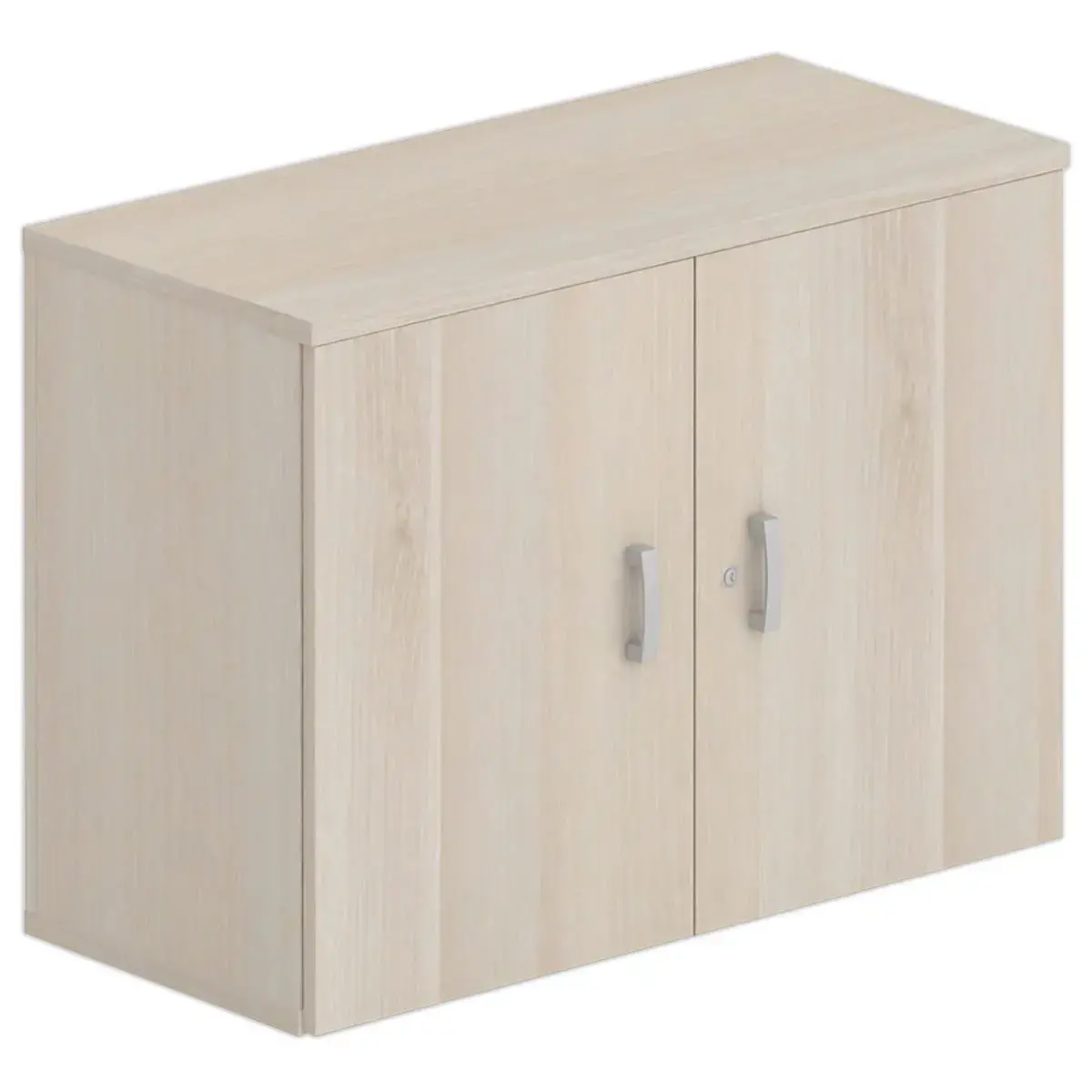 Armoire basse mélamine 2 portes 73x100x42cm acacia clair
