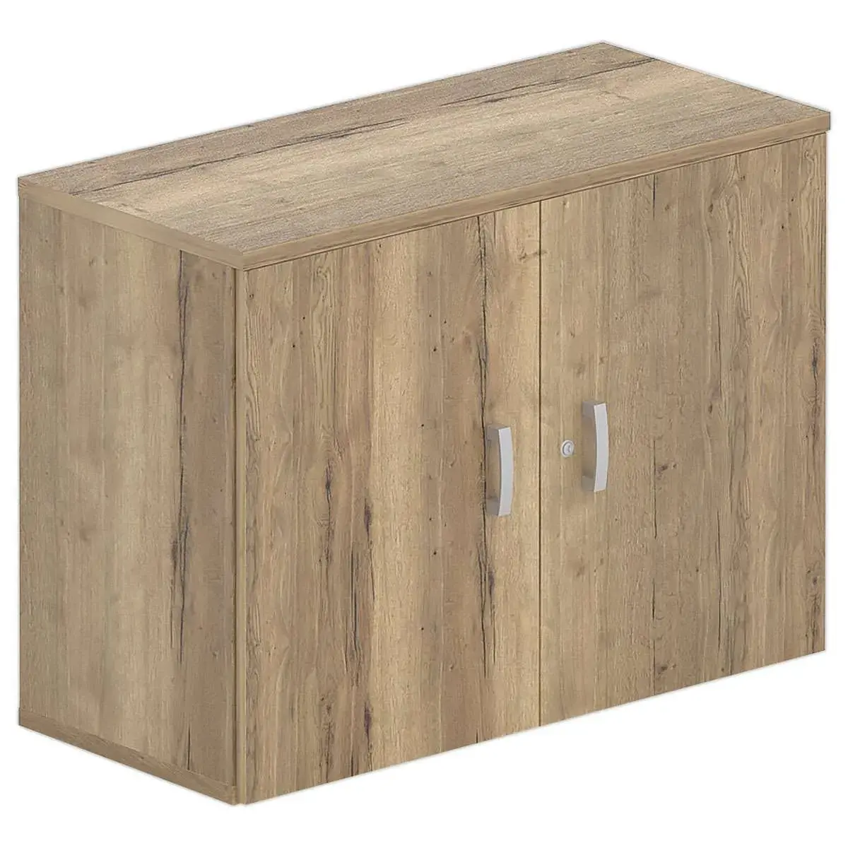 Armoire basse – 2 portes – 73 x 100 x 42 cm – Chêne veiné