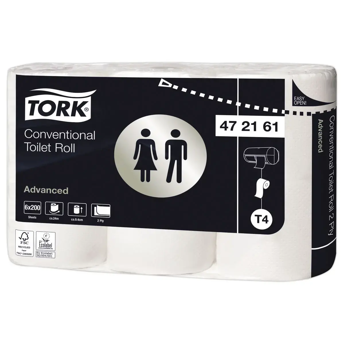 6 Rouleaux papier toilette T4 - Blanc - Tork