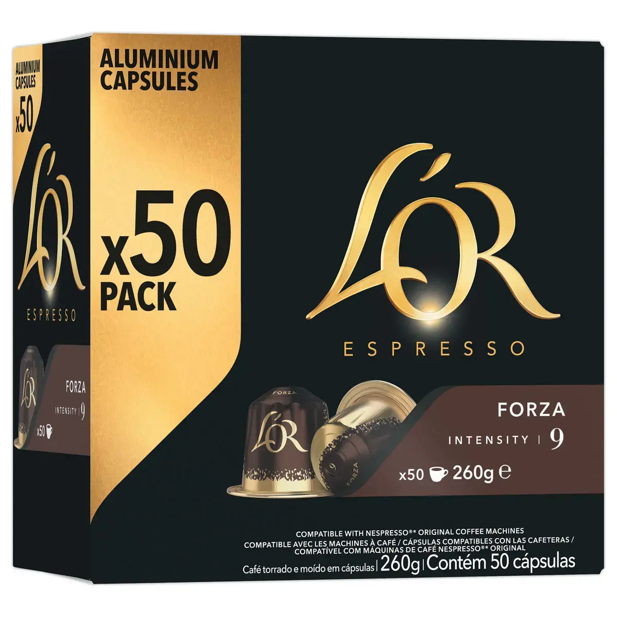 50 Capsules de caf&eacute; Espresso Forza - Compatible Nespresso - L'Or 