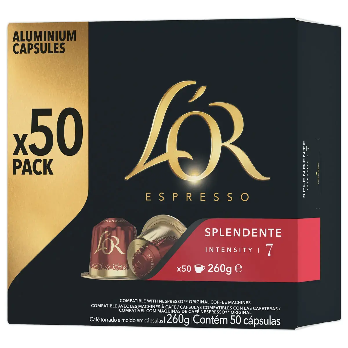 50 Capsules de caf&eacute; Espresso Splendente -  Compatibles Nespresso - L'Or 