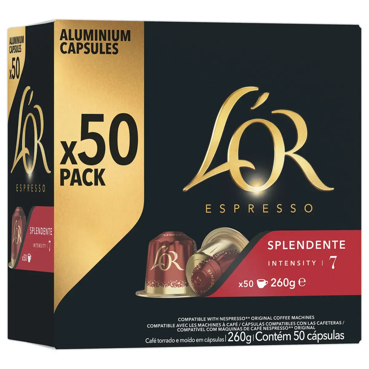 50 Capsules de caf&eacute; Espresso Splendente -  Compatibles Nespresso - L'Or 