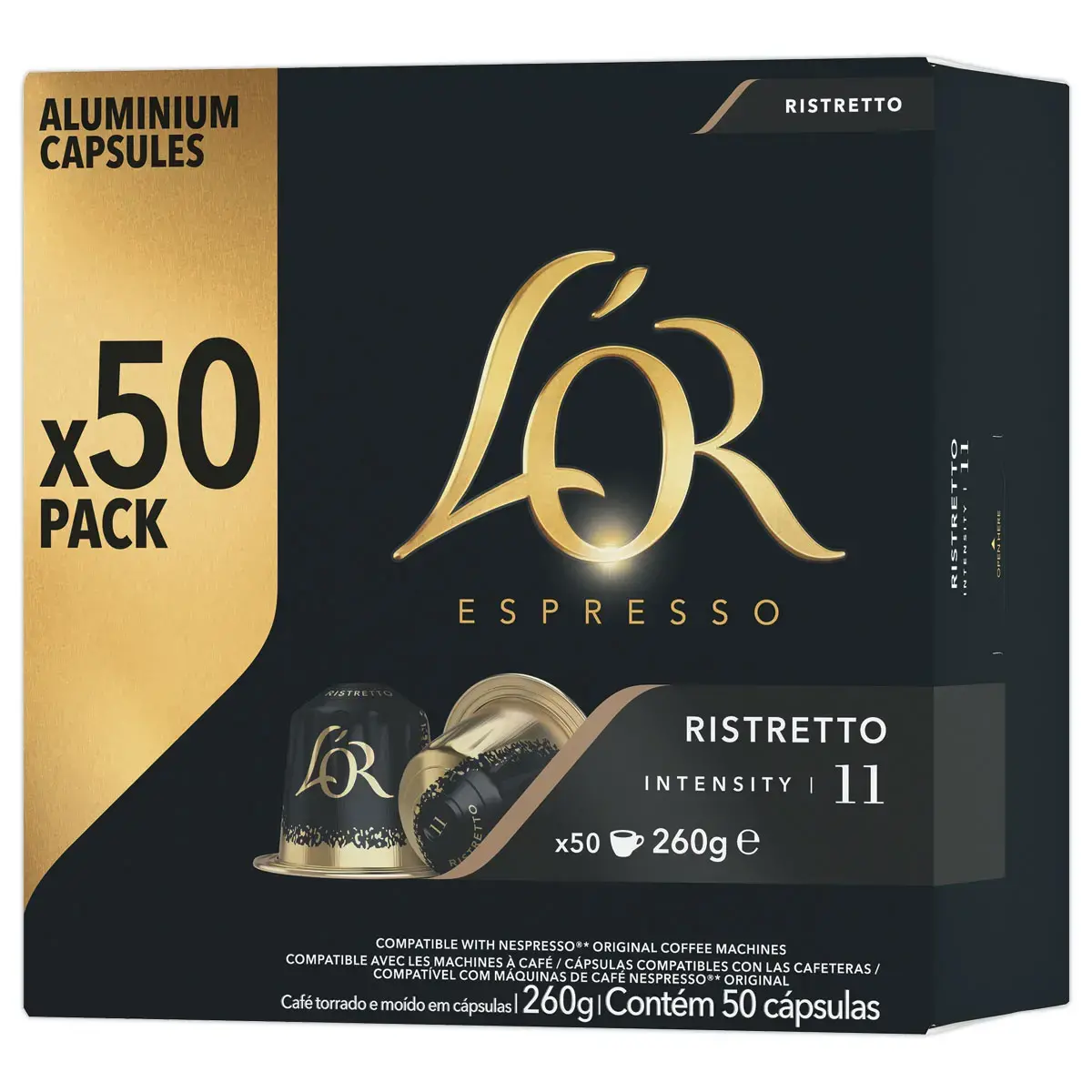 50 Capsules de café Espresso Ristretto - Compatibles Nespresso - L'Or