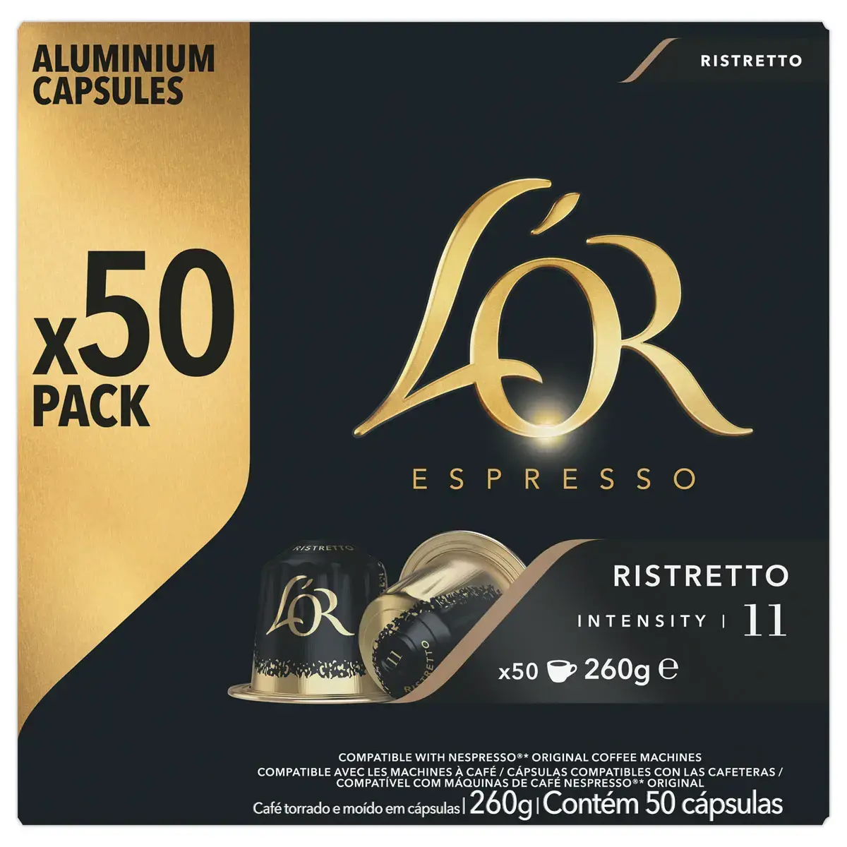 50 Capsules de café Espresso Ristretto - Compatibles Nespresso - L'Or