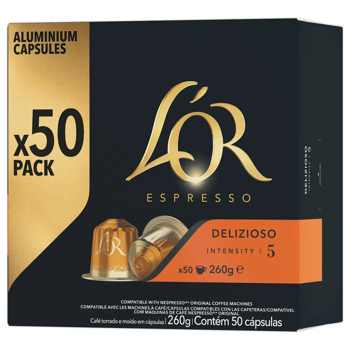 50 Capsules de caf&eacute; Espresso Delizioso -  Compatibles Nespresso - L'Or 