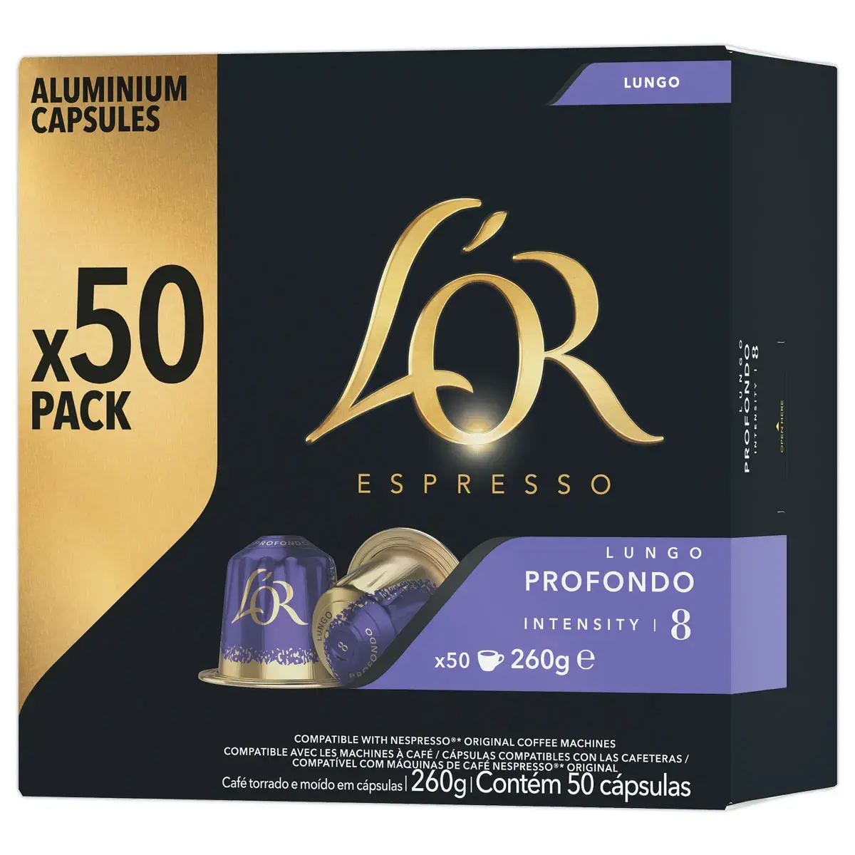 50 Capsules de caf&eacute; Espresso Lungo Profondo -  Compatibles Nespresso - L'Or 