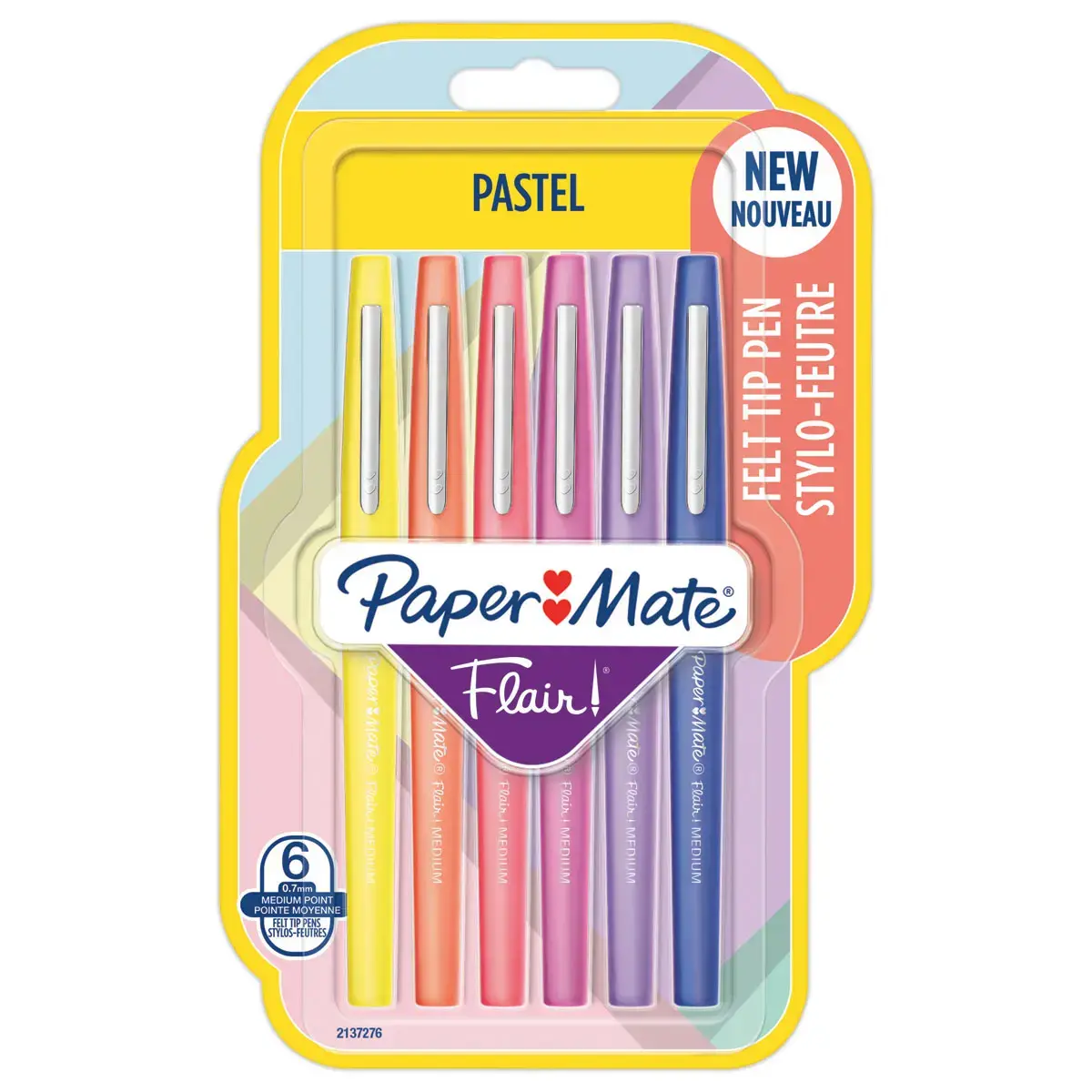 6 Feutres Flair pastel- Ecriture moyenne - PAPERMATE