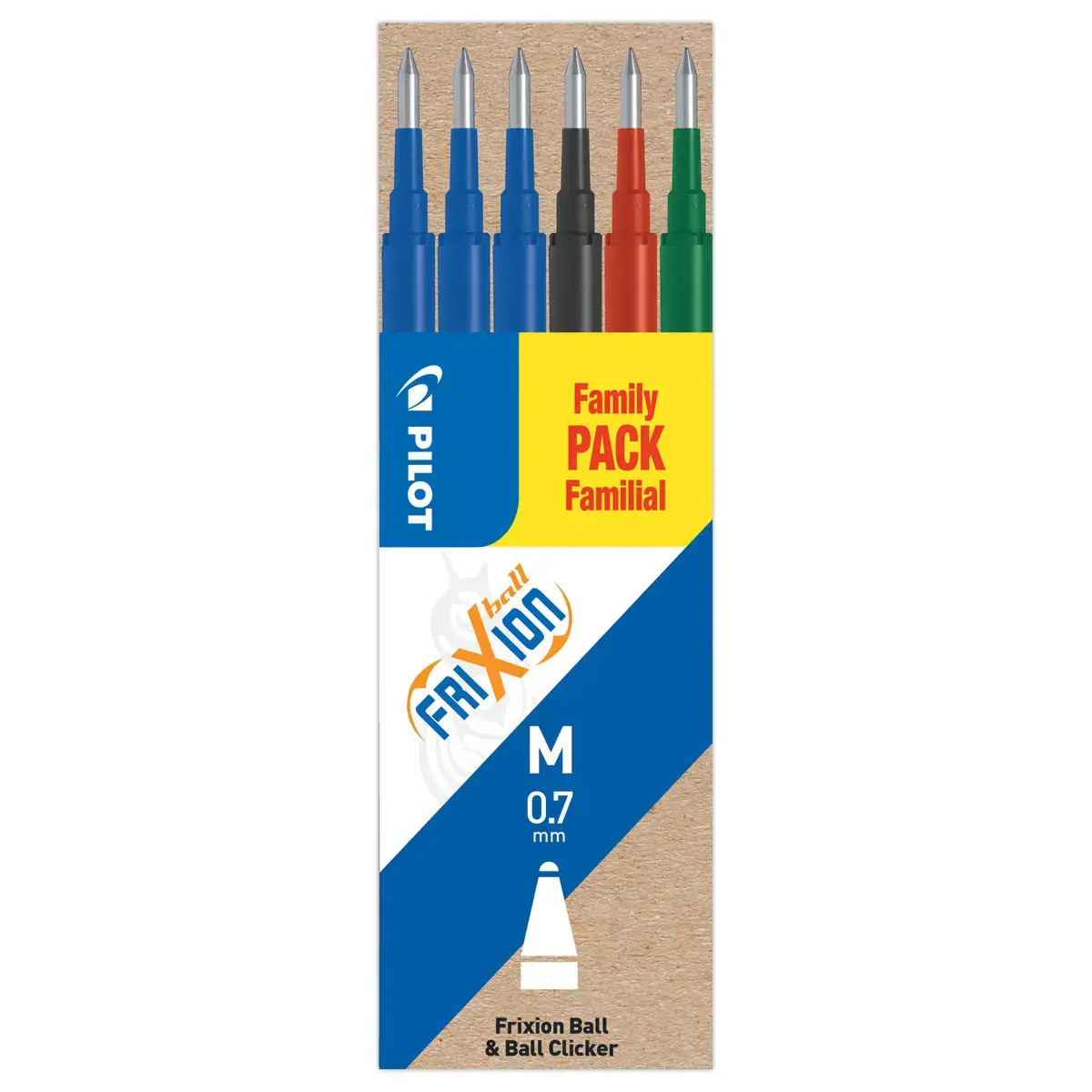 6 recharges bleues pour stylo effa&ccedil;able PILOT Frixion 