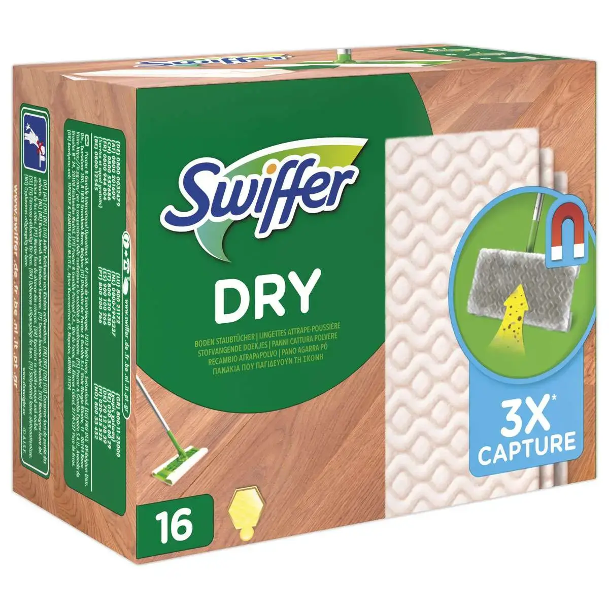 Lingettes balai Swiffer x16 bois et parquet 