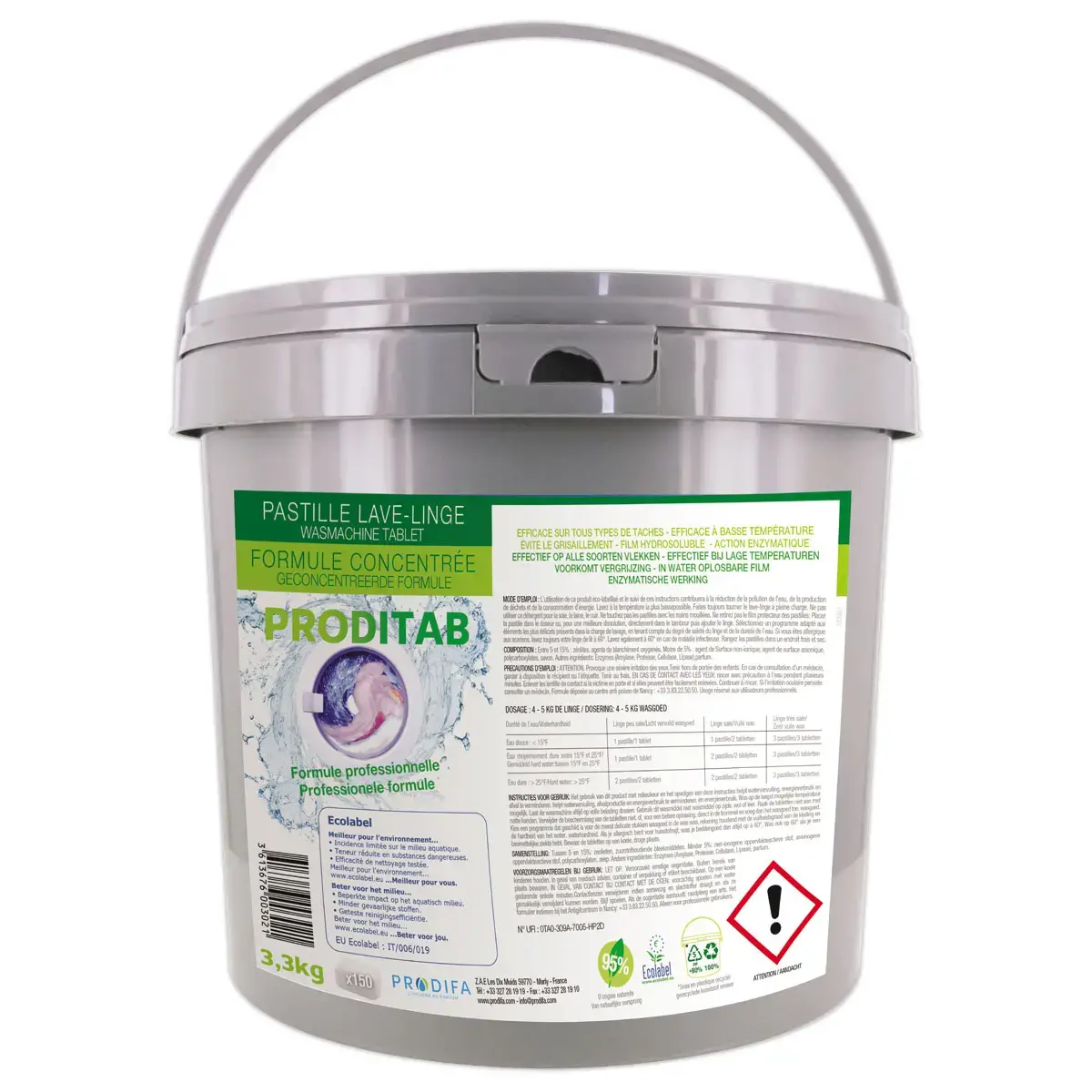 Seau de 150 pastilles tout linge