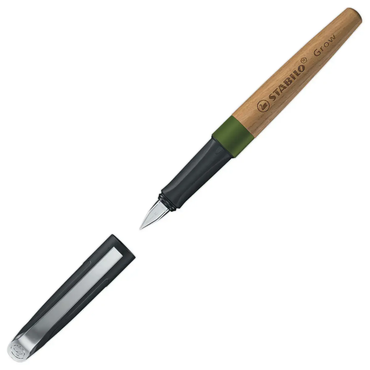 Stylo-plume Grow - Vert mousse/ bois de chêne - STABILO