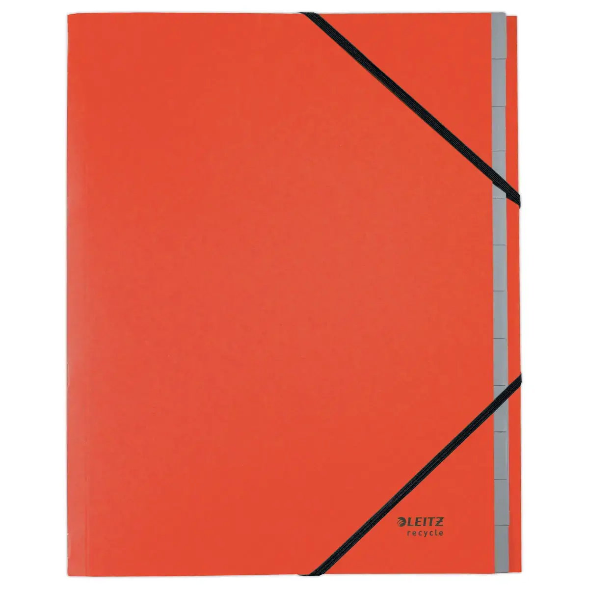 Trieur avec élastiques LEITZ 12 touches - 100% recyclé - Rouge