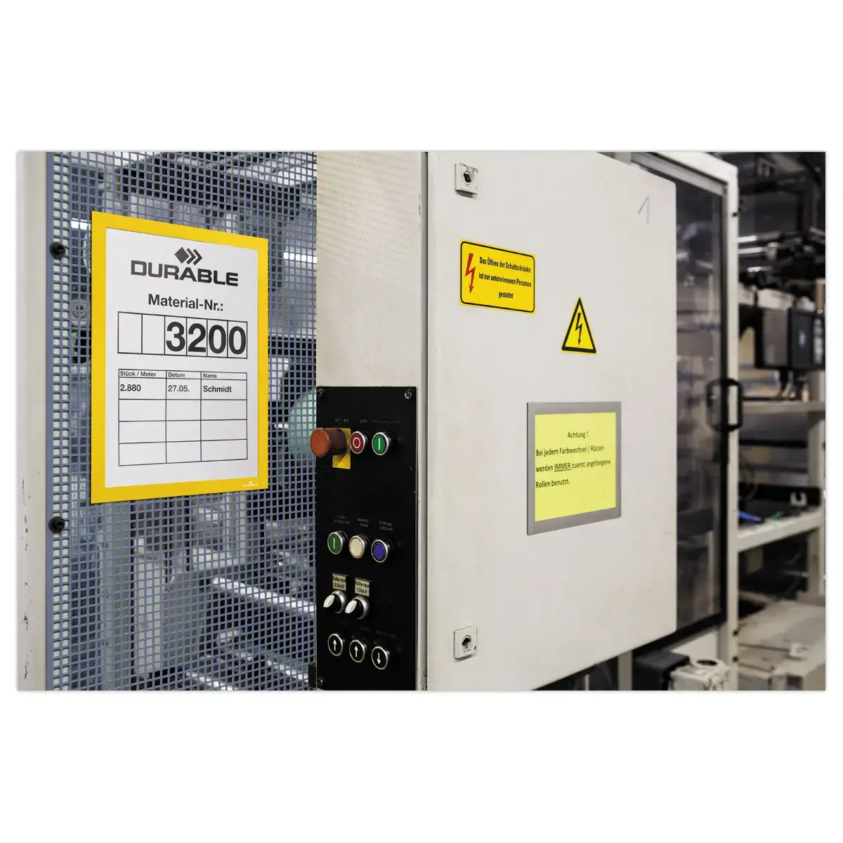 5 Cadres d'affichage magn&eacute;tiques DURAFRAME MAGNETIC - A4 - Jaune - DURABLE 