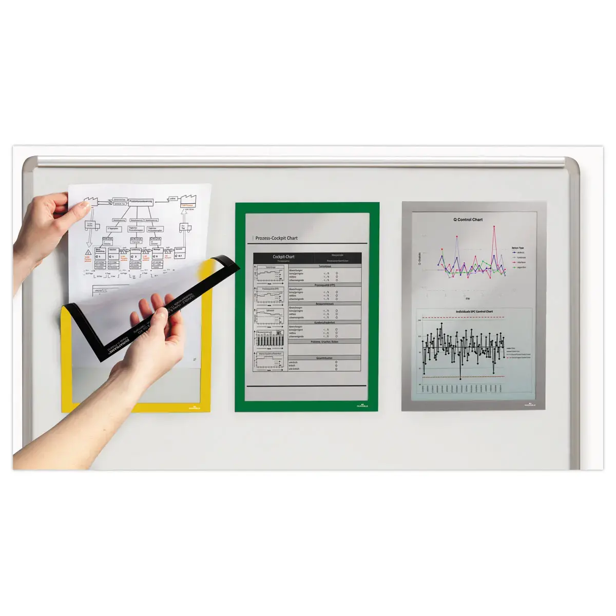 5 Cadres d'affichage magn&eacute;tiques DURAFRAME MAGNETIC - A4  - Vert - DURABLE 