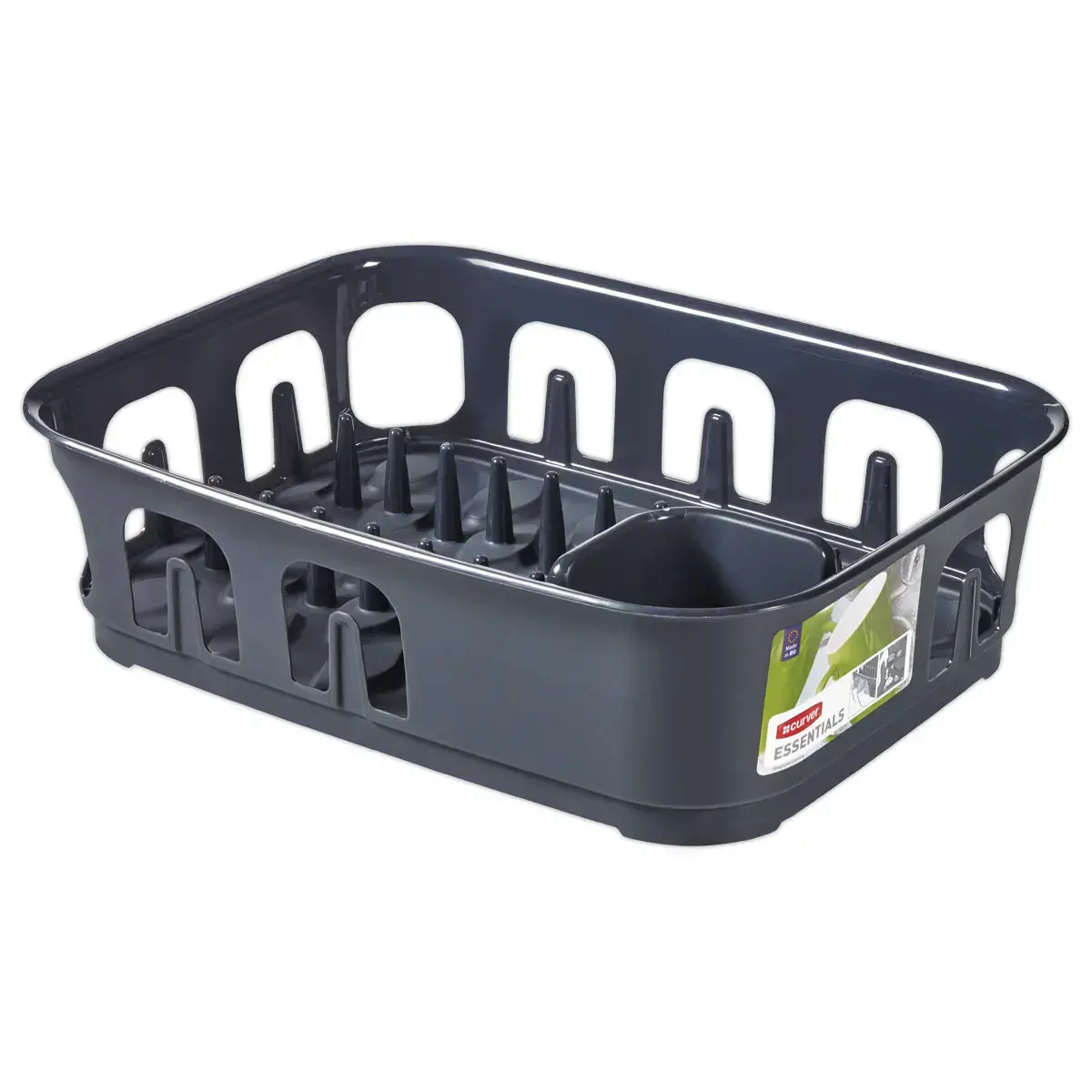 Egouttoir Essentials - 9 assiettes - Gris - CURVER 