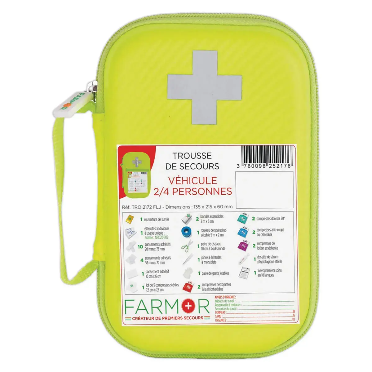 Trousse de secours v&eacute;hicule pour 2 &agrave; 4personnes 