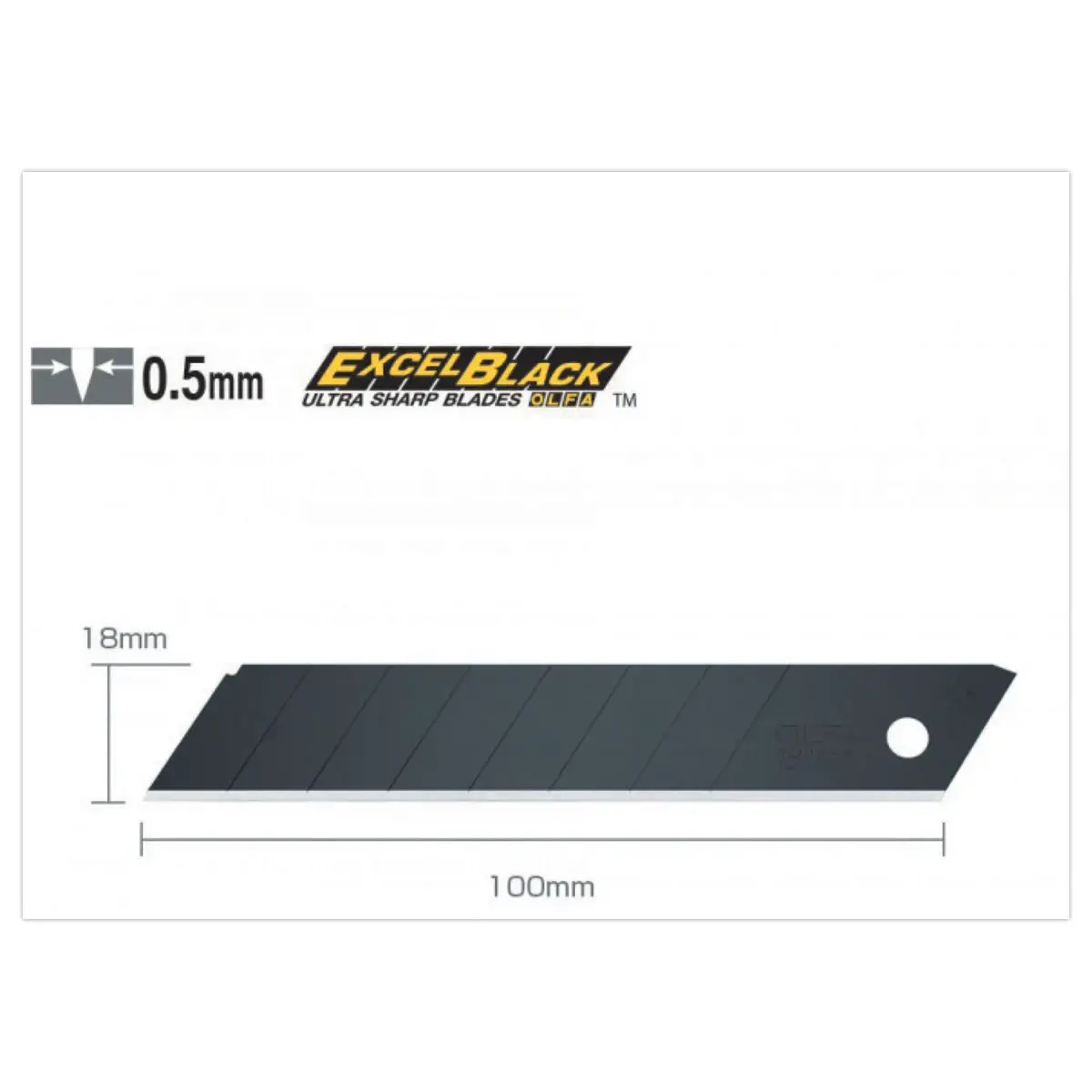 30 lames pour cutter - lames sécables noires de 18 mm