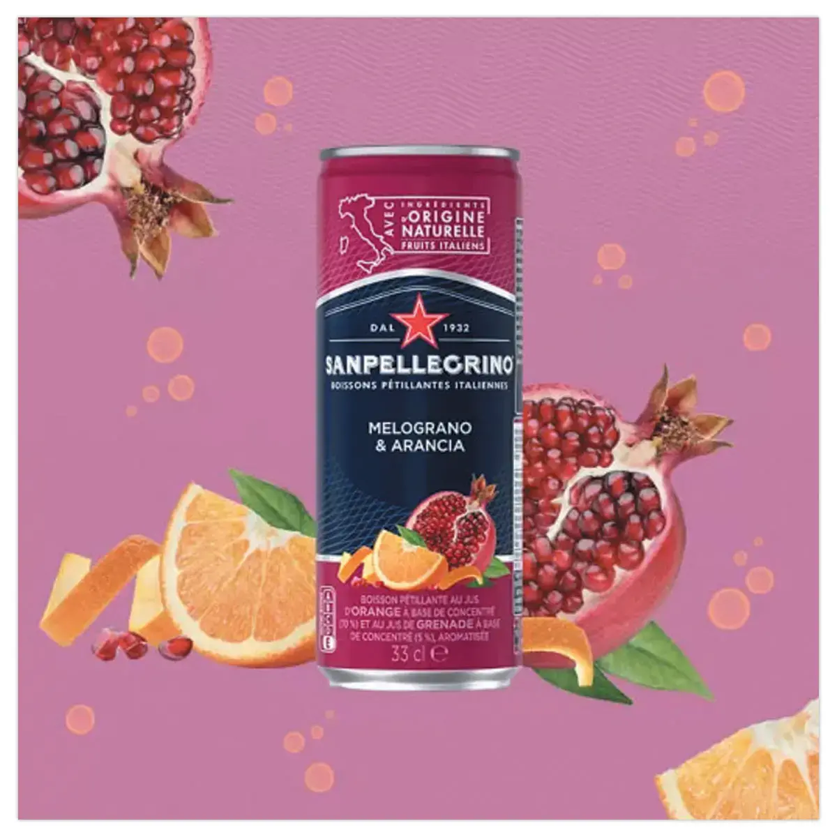 24 cannettes San Pellegrino melograna arancia slim 33cl