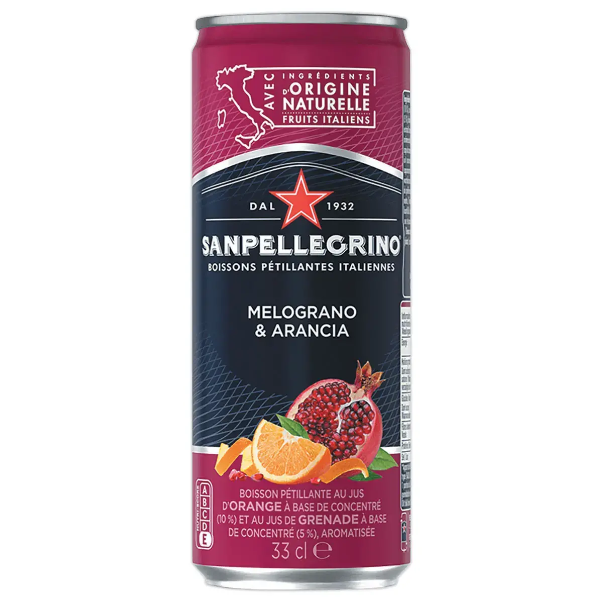 24 cannettes San Pellegrino melograna arancia slim 33cl
