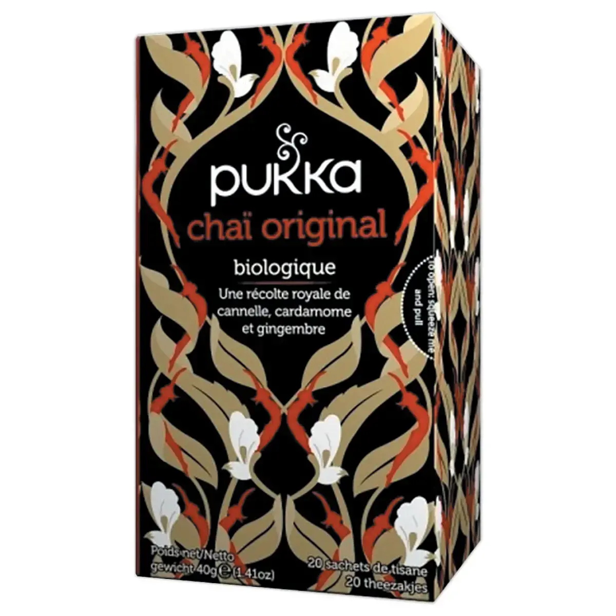 20 Sachets de thé noir chaï bio - Cannelle cardamome gingembre - Pukka