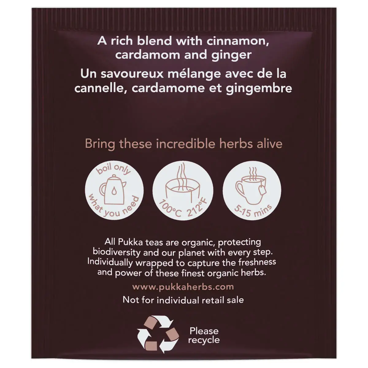 20 Sachets de thé noir chaï bio - Cannelle cardamome gingembre - Pukka