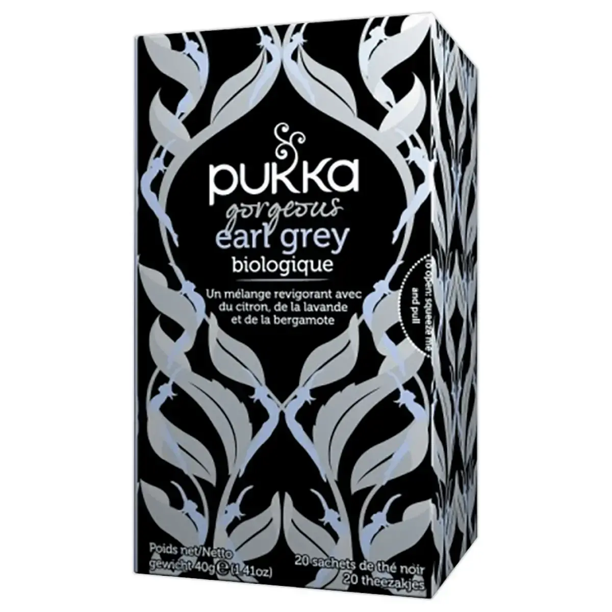 20 Sachets de thé noir Earl Grey bio - Citron lavande bergamote - Pukka