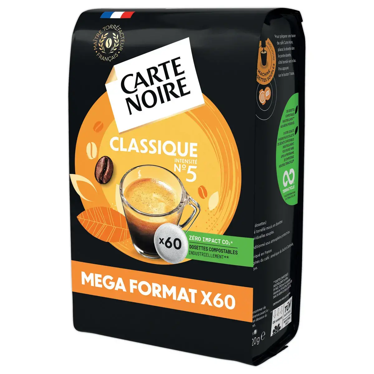 60 dosettes de café CARTE NOIRE classiqueN°5