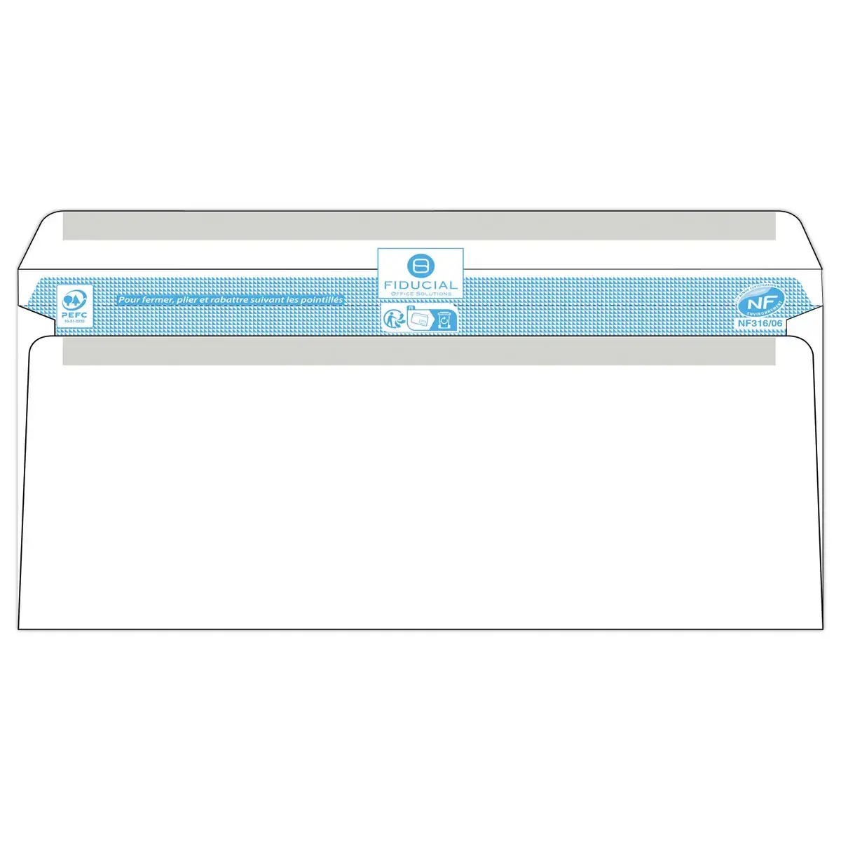 500 enveloppes blanches 110x220 fen 45x10080gr autocollantes Fiducial