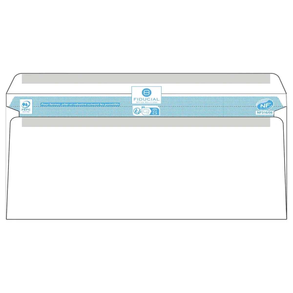 500 enveloppes blanches 110x220 fen 35x10080gr autocollante Fiducial