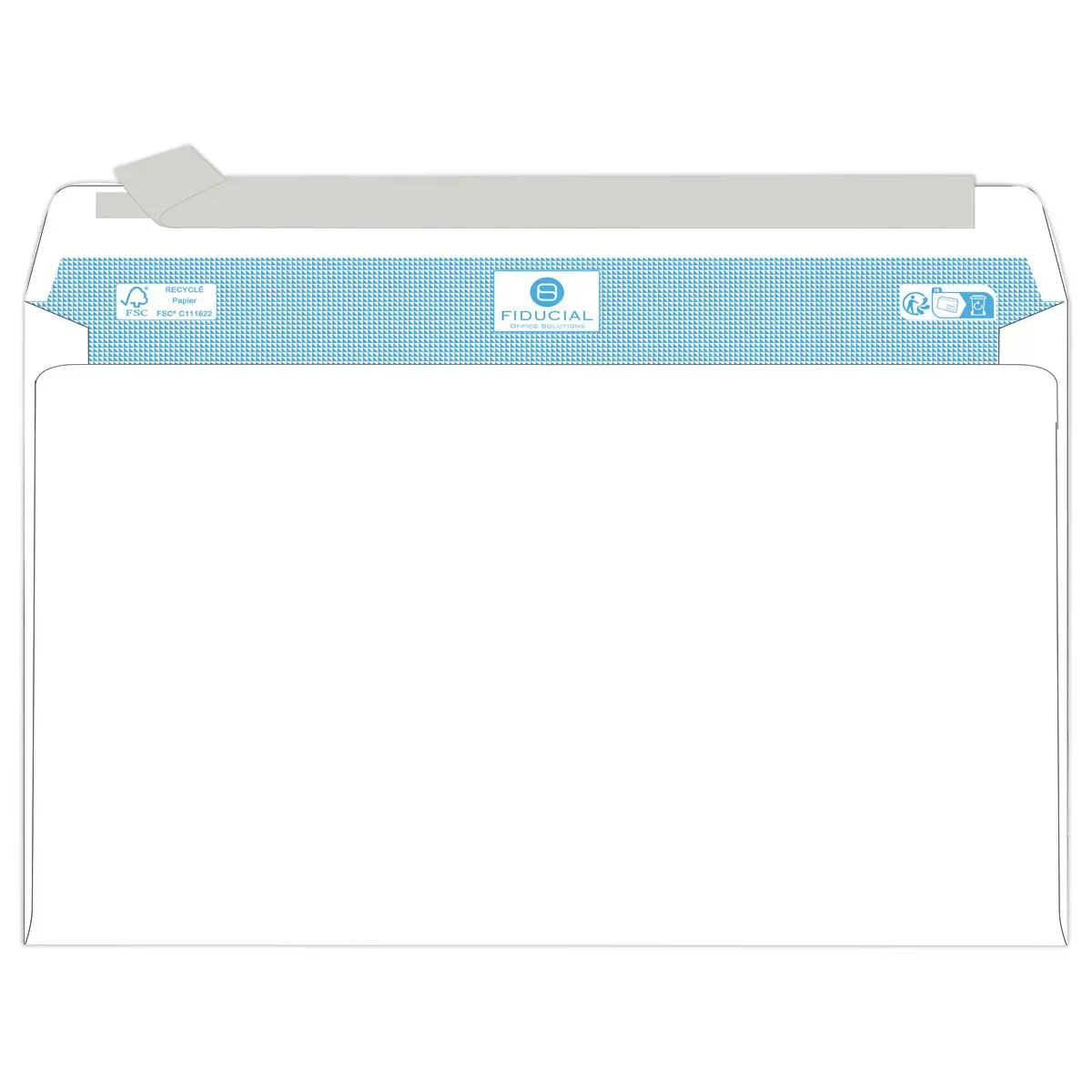 500 Enveloppes blanches recyclées 162 x 229 - 80 g - Bande siliconée - Fiducial