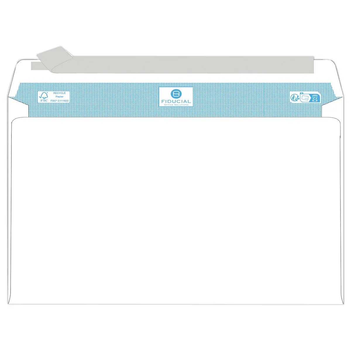 500 Enveloppes blanches recycl&eacute;es 162 x 229 - 45 x 100 - 80 g - Bande silicon&eacute;e - Fiducial 