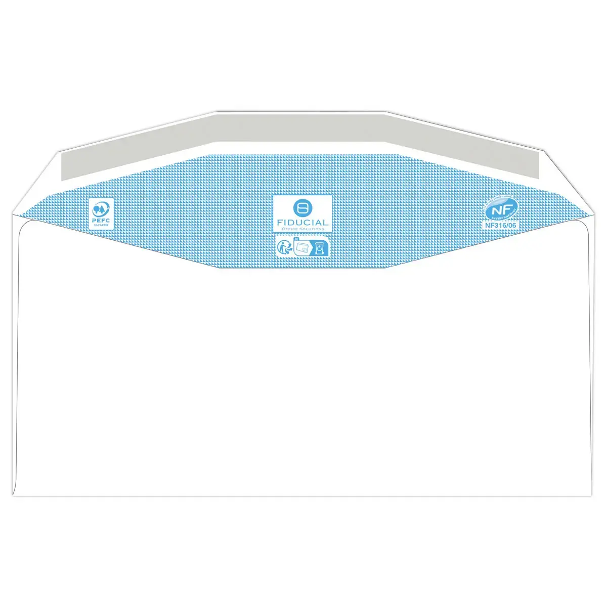 1000 enveloppes MSPA blanches 115x225 fen 45x100 80gr gommées Fiducial