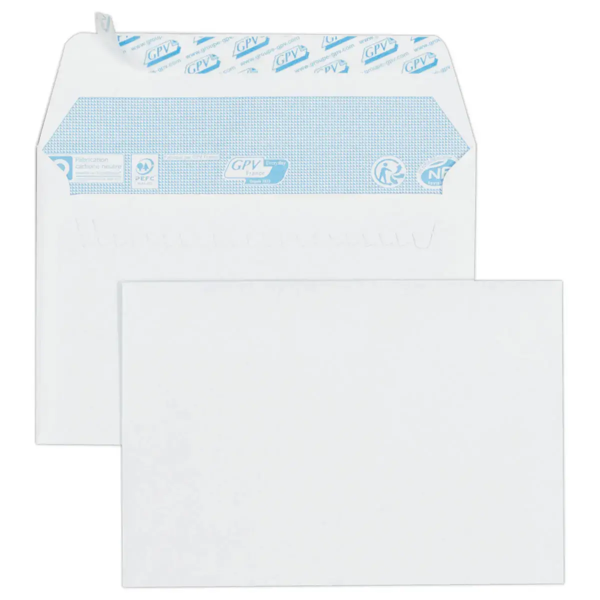 100 enveloppes blanches C6 114x162 80 g bande siliconée