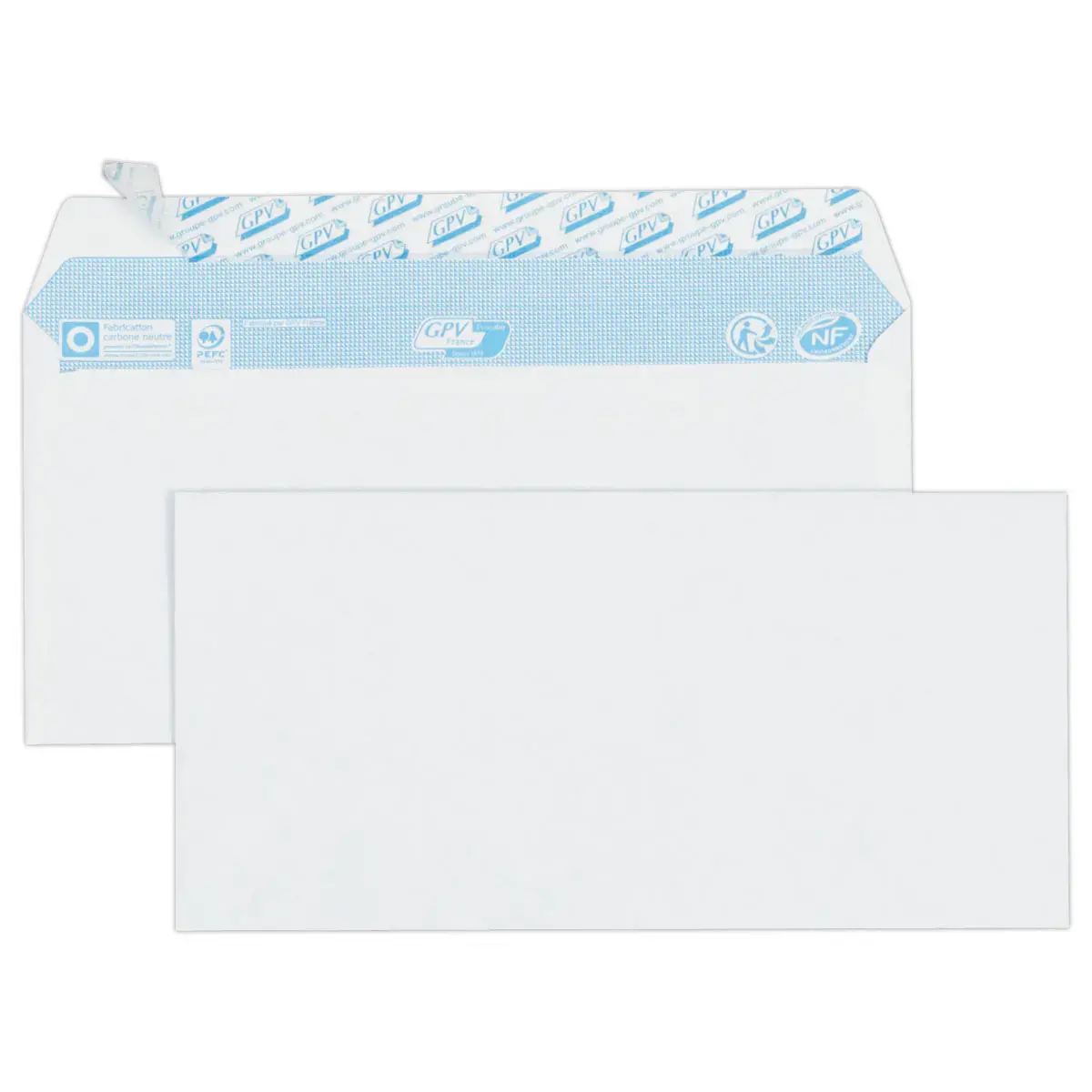 100 enveloppes blanches DL 110x220 - 80g - bande siliconée - GPV EVERY DAY