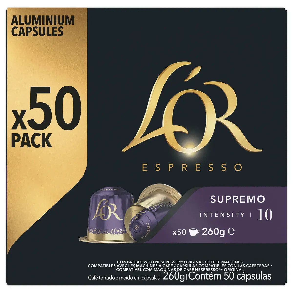 50 Capsules de café Espresso Supremo - Compatibles Nespresso - L'Or