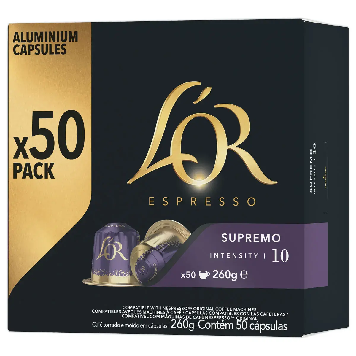 50 Capsules de café Espresso Supremo - Compatibles Nespresso - L'Or