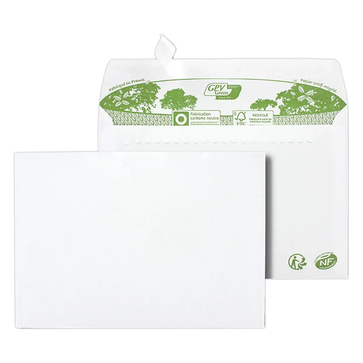 40 enveloppes extra blanches 114x162 mm 100% recyclées 80g bande siliconé