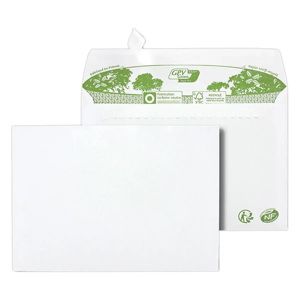 40 enveloppes extra blanches 114x162 mm 100% recyclées 80g bande siliconé