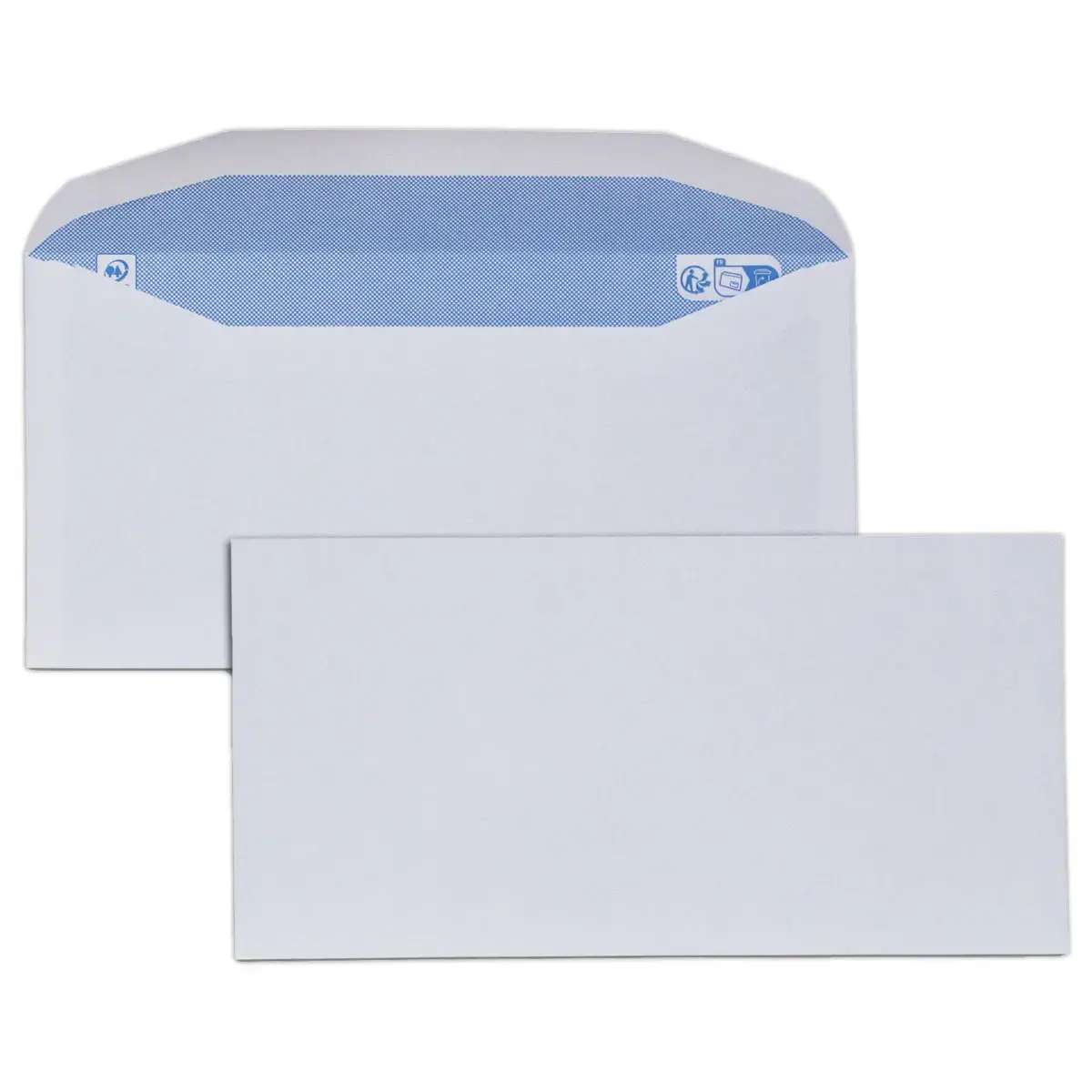 1000 enveloppes MSPA blanches 114x229 80 g fermeture gommée