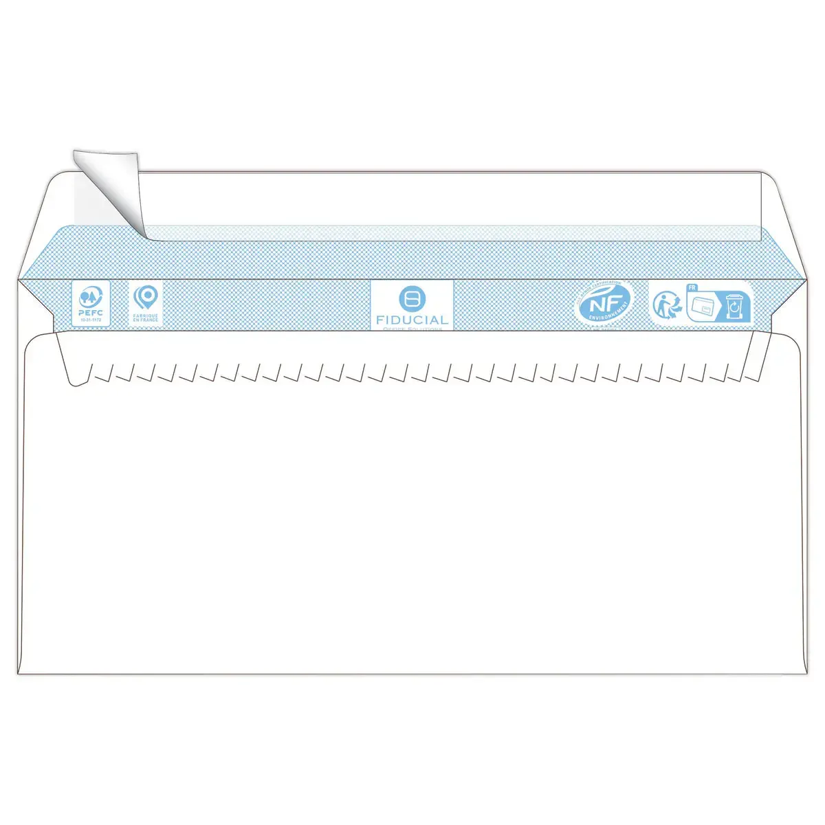 500 Enveloppes blanches 110 x 220 - 80g - Bande siliconée - Fiducial