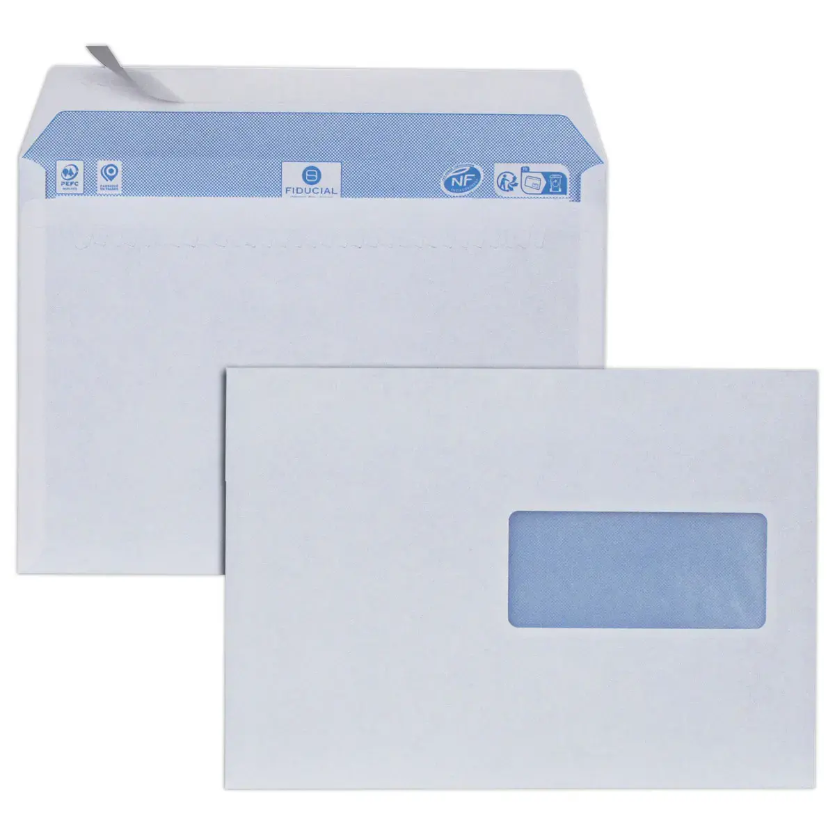 500 enveloppes blanches 162x229 fen&ecirc;tre haute 45x100 80g - FIDUCIAL 