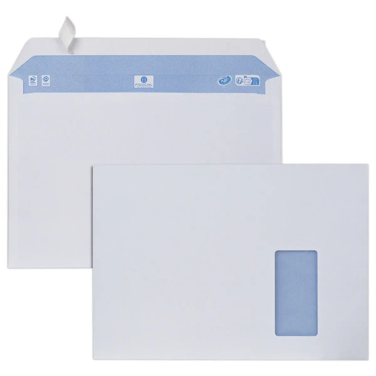 250 enveloppes blanches - 229x324 90g fenêtre 50x100 - FIDUCIAL